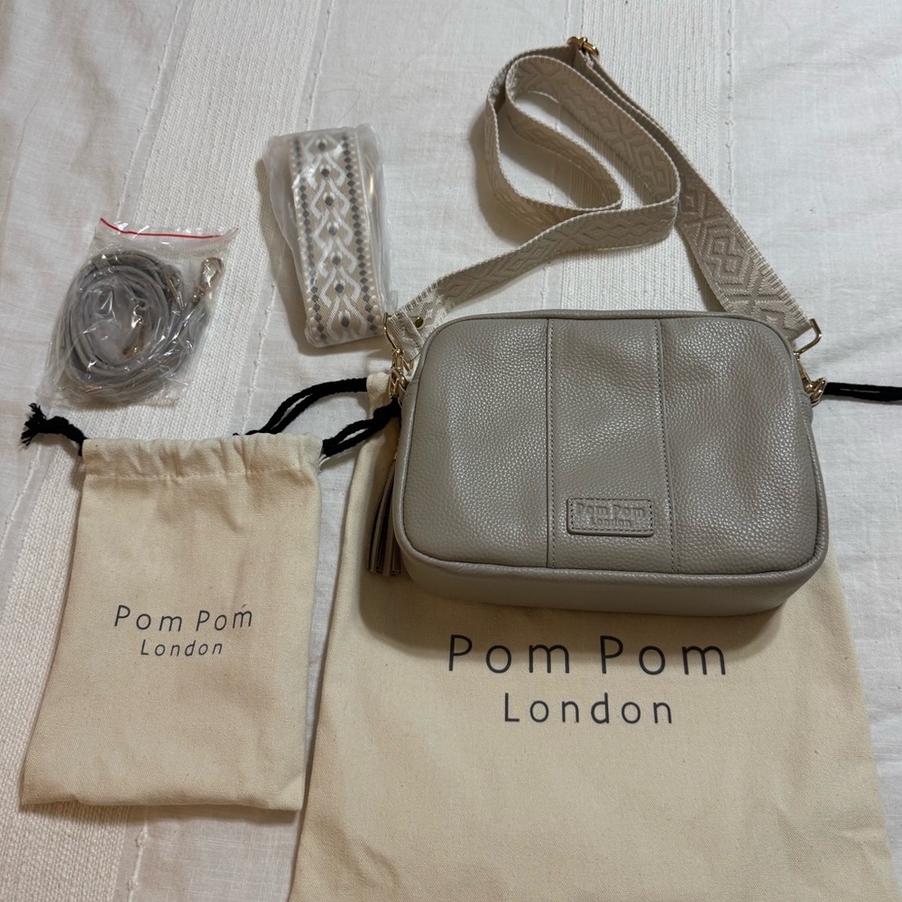 Pom Pom London Gray Crossbody Bag